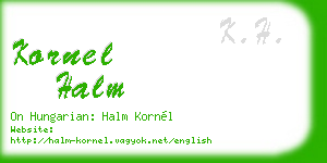 kornel halm business card