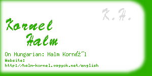 kornel halm business card